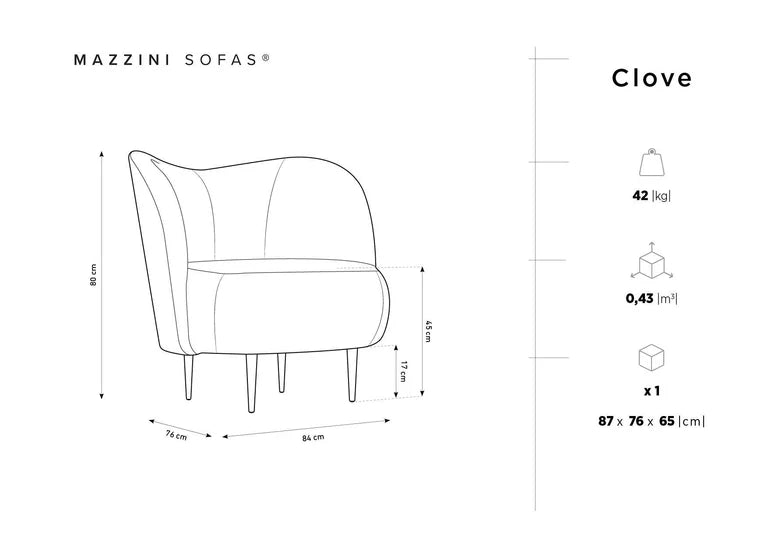 "Clove" bouclé" - Fauteuil